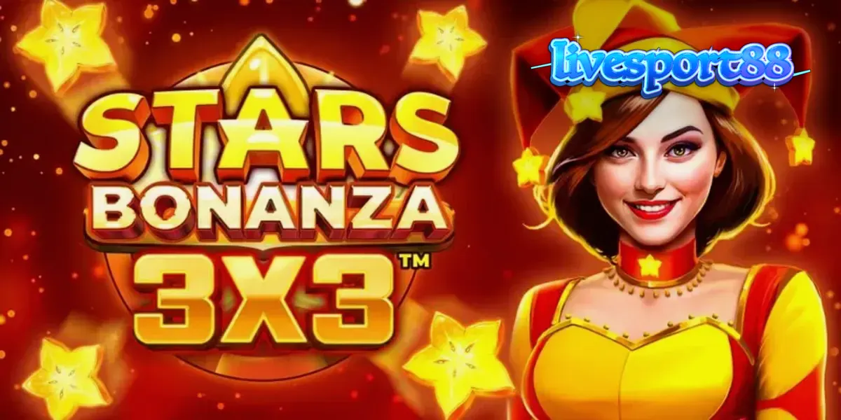 Tampilan visual slot Stars Bonanza 3x3 dengan tema jester dan buah-buahan